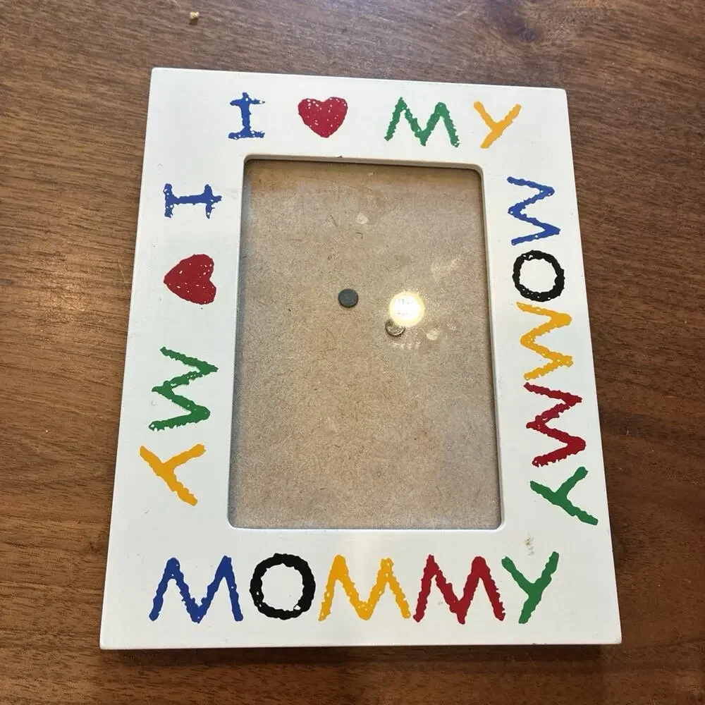 Vintage 90’s I Love My Mommy Ceramic Picture Frame 5x7 Retro Decor Crayon Style